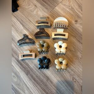 Set of 10 Stylish Hair Clips in Neutral Tones